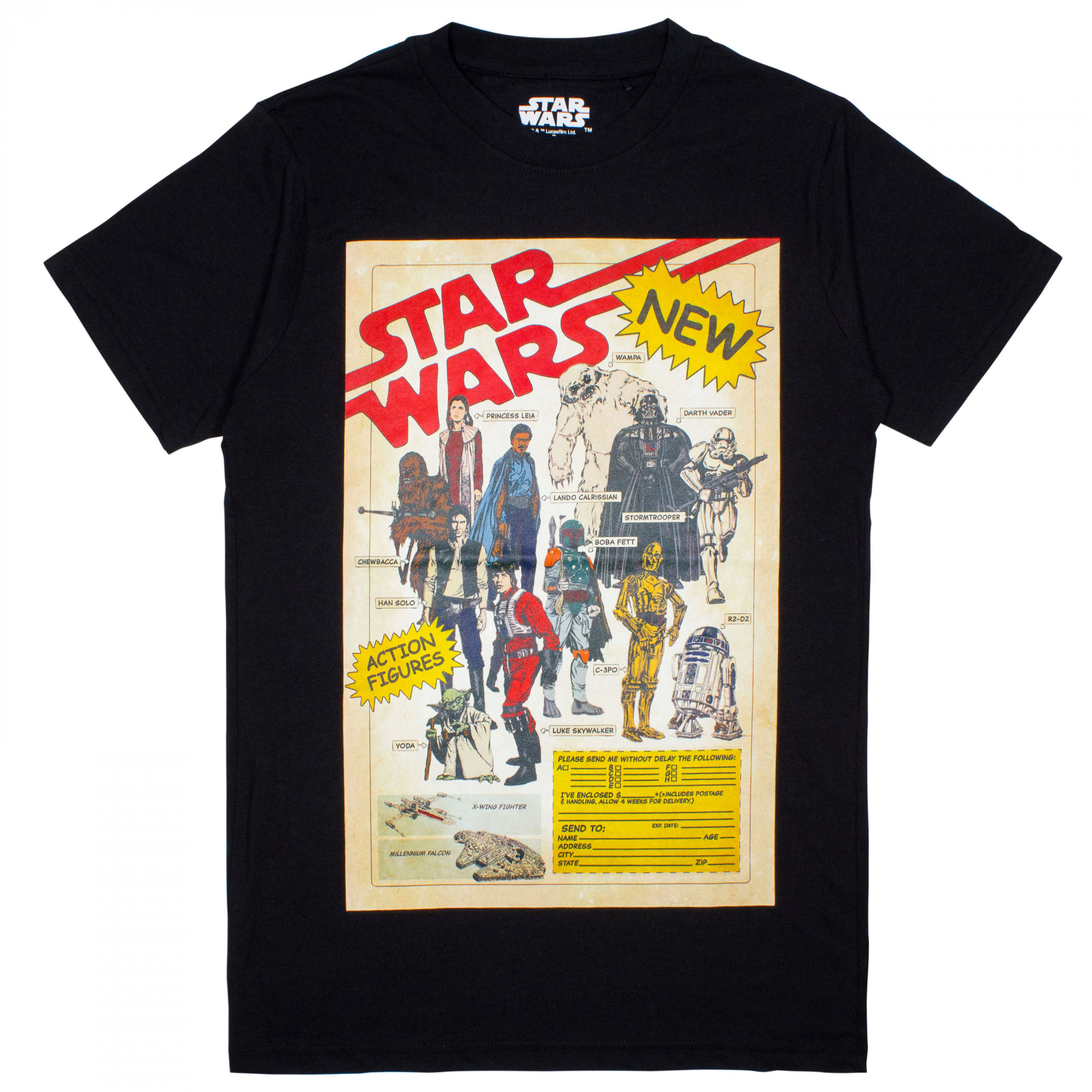 Star Wars Retro Action Figure Wishlist T-Shirt